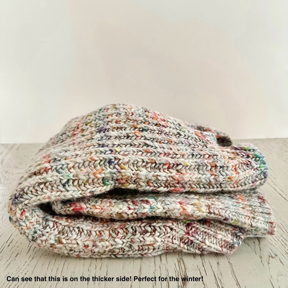 ARITZIA | WILFRED FREE RETROGRADE MULTI COLOR RAINBOW YARN GRANDPA KNIT SWEATER - Picture 8 of 14